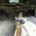 Black locust. moved it into the garage to dry out some. It sat beside the studio for a winter.