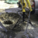 I dug all the post holes by hand. When a rock is to big to lift out, sometimes a crane helps.